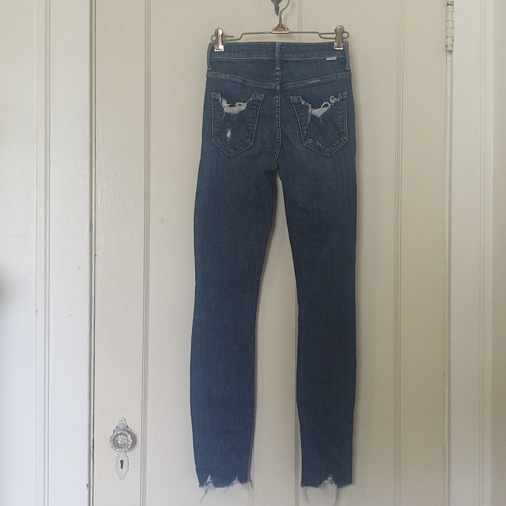 Mother The Stunner Chew Skinny Jean Wash Off Duty Sz 24 - Picture 5 of 12